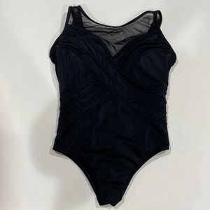 St. John’s Bay Black Mesh Swimsuit